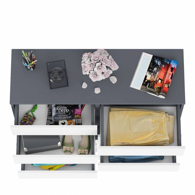 Комод восемь выдвижных ящиков Мори МК1200.8 цвет графит/белый