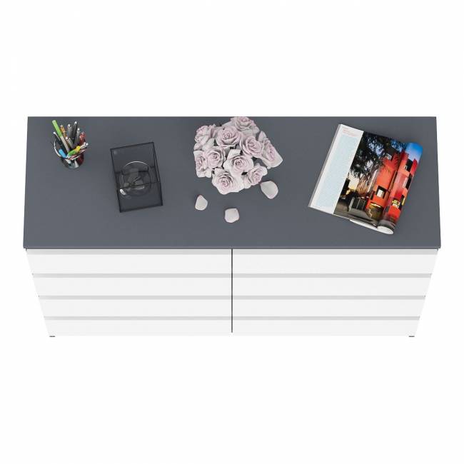 Комод восемь выдвижных ящиков Мори МК1200.8 цвет графит/белый