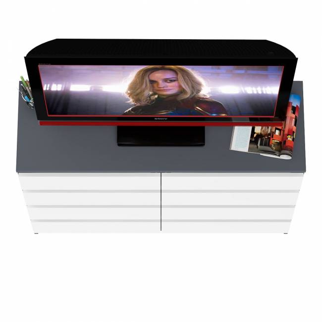 Комод восемь выдвижных ящиков Мори МК1200.8 цвет графит/белый