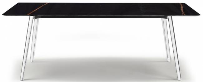 Стол мраморный Squid M алюминиевый, черный мрамор Сахара Нуар 2090х1000х740 мм