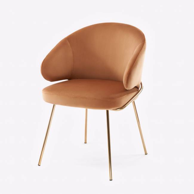 Дизайнерский стул Cosmos терракотовый, основание золото Дизайнерский стул Cosmos терракотовый, основание золото