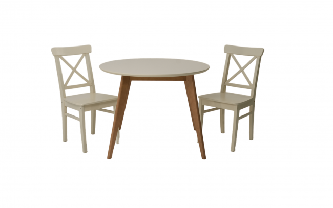 Стол Сканди К 100 натур/слоновая кость со стульями Ингольф слоновая кость Стол Сканди К 100 натур/слоновая кость со стульями Ингольф слоновая кость