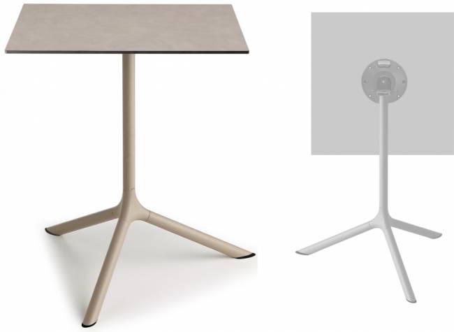 Стол ламинированный обеденный складной Tripe Maxi Folding тортора, тортора шпатель 700х700х740 мм