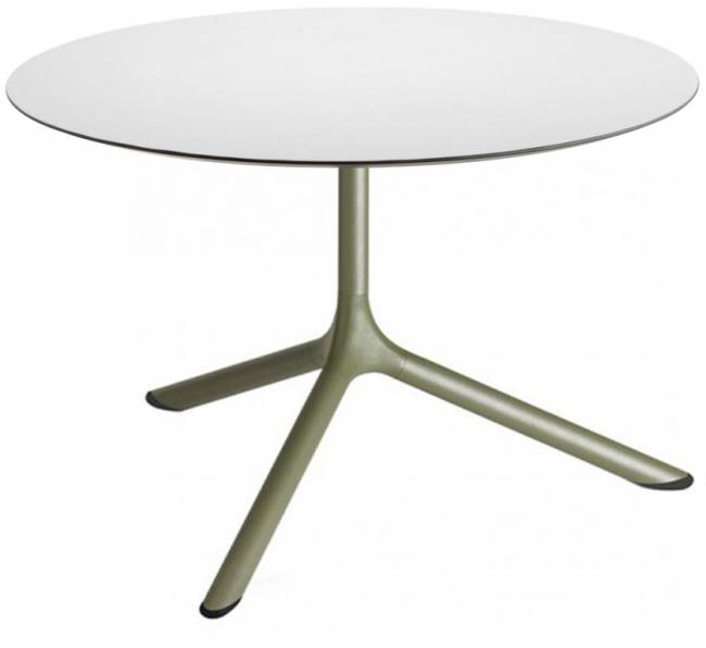 Столик ламинированный кофейный Tripe Maxi оливковый, белый Ø800х510 мм