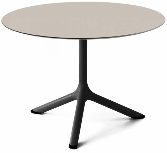 Столик ламинированный кофейный Tripe черный, тортора Ø700х510 мм