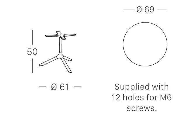 Столик ламинированный кофейный Tripe черный, тортора Ø700х510 мм