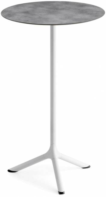 Стол ламинированный барный складной Tripe Folding белый, цементный Ø600х1100 мм