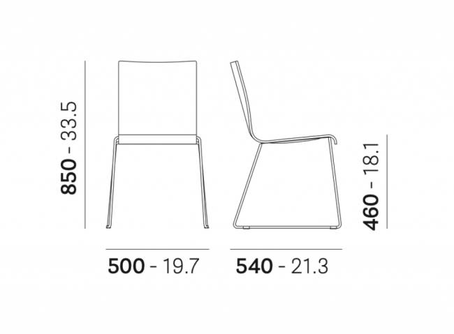 Стул деревянный на полозьях Kuadra 500х540х850 мм