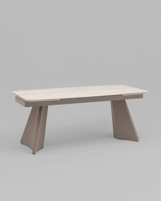 Стол обеденный Eliora 180-260х90 см серый травертин керамика