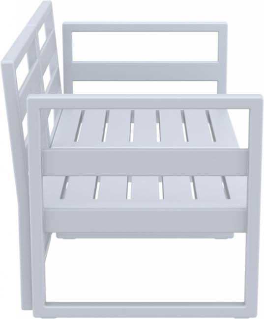 Диван пластиковый двухместный с подушками Mykonos серебристый, бежевый 1380х720х750 мм