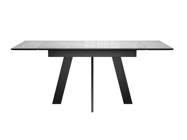 Стол DikLine SKM140 Керамика Carrara Gloss (мрамор глянец белый)/опоры черные