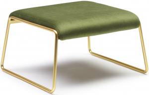 Пуф с обивкой Lisa Lounge Pouf сатинированная латунь, зеленый 630х550х350 мм