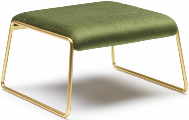Пуф с обивкой Lisa Lounge Pouf сатинированная латунь, зеленый 630х550х350 мм