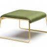 Пуф с обивкой Lisa Lounge Pouf сатинированная латунь, зеленый 630х550х350 мм