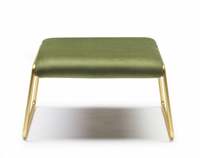 Пуф с обивкой Lisa Lounge Pouf сатинированная латунь, зеленый 630х550х350 мм