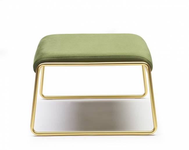 Пуф с обивкой Lisa Lounge Pouf сатинированная латунь, зеленый 630х550х350 мм