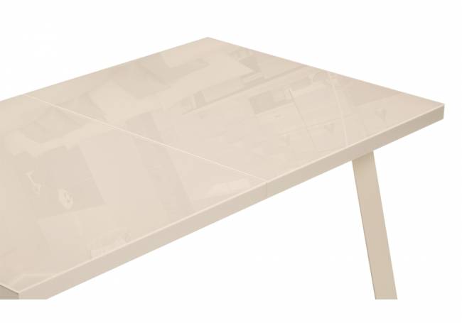 Стол стеклянный Маккензи 120(150)х70х77 Маккензи кремовый