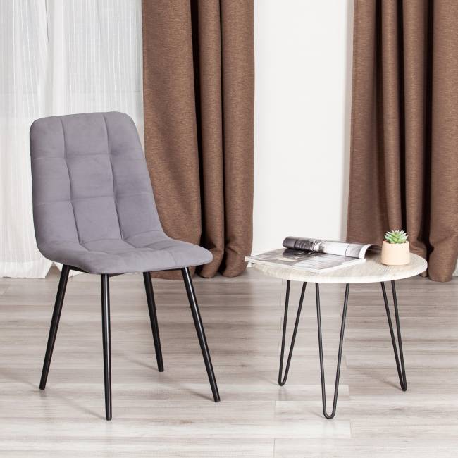 Стул CHILLY MAX / 1 шт. в упаковке Велюр/металл , 45 х 54 х 90 см , темно-серый/черный темно-серый Велюр/металл