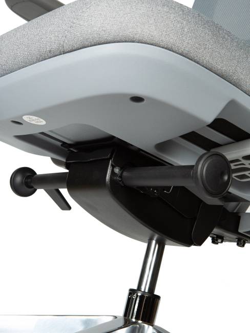 Кресло офисное / Мишлен грэй / Michelin grey / серая сетка / серая ткань / алюминиевая база