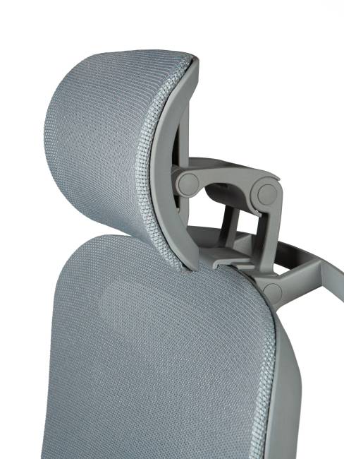 Кресло офисное / Мишлен грэй / Michelin grey / серая сетка / серая ткань / алюминиевая база