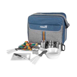 Набор для пикника на 4 персоны LUXE синий/серый (HS-425(4)BG) Helios МП