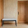 Скамья для прихожей мягкая, ткань серый, каркас венге Скамья для прихожей мягкая, ткань серый, каркас венге