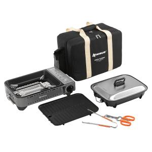 Плита газовая портат. в сумке, сковорода и пластина для гриля, кух.инструмент (N-MS-88 KIT) NISUS