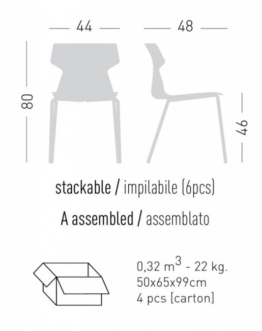 Стул пластиковый Tema Air 6 440х480х800 мм