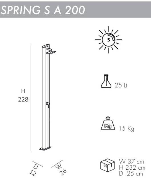 Душ солнечный Spring S A 200 120х260х2280 мм