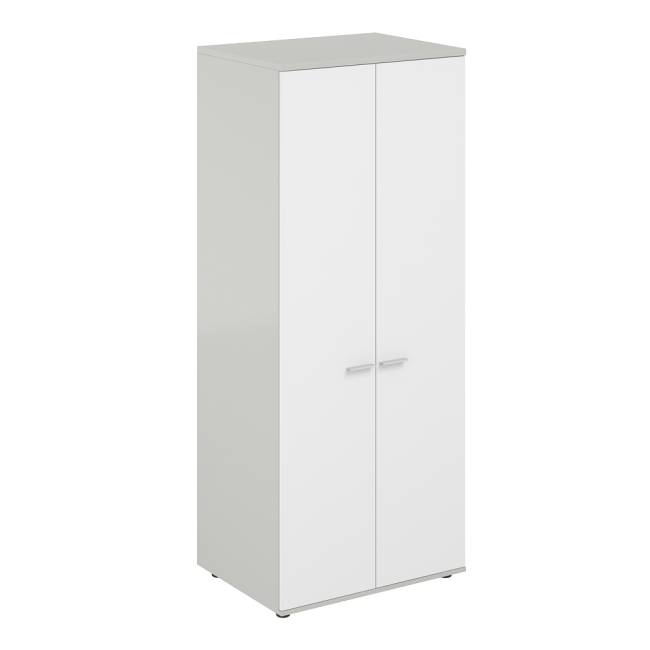 SG.822.SH.WH / Гардероб 800х600х1955, з.ст HDF / корпус: серый бархат; фасады: белый