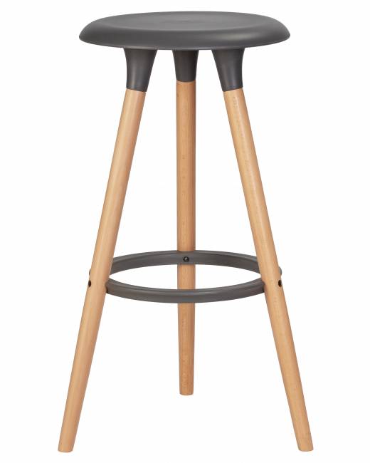 Табурет барный DOBRIN ROYCE, ножки светлый бук, цвет темно-серый (GR-04)
