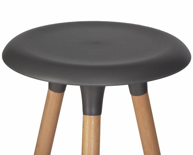 Табурет барный DOBRIN ROYCE, ножки светлый бук, цвет темно-серый (GR-04)