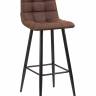 Стул барный DOBRIN NICOLE, черные матовые ножки, коричневая микрофибра (PK-03)