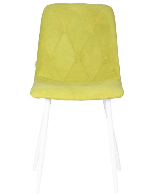 Стул обеденный DOBRIN CHILLY ROMBO, Лайм Simple 14, основание белый