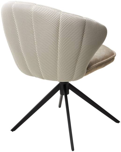 Стул ASTRA 360 град. поворот Белый Sonic 23 ткань / 7525-01 велюр / черный каркас, ®DISAUR