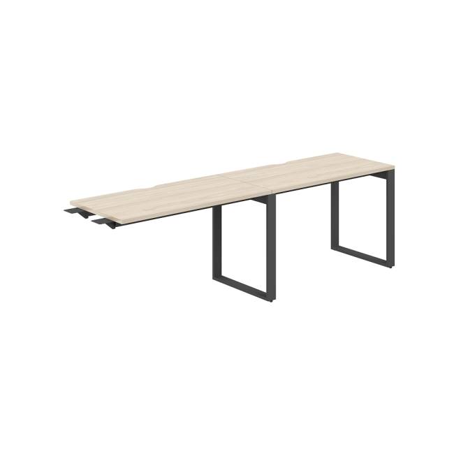 AG.191.AR.V.72.AN / Рабочая станция комбо s-b-s 2400х600х750 / профиль О-образный: 70х20 антрацит; столешница с вырезом; столешница: акация равелло