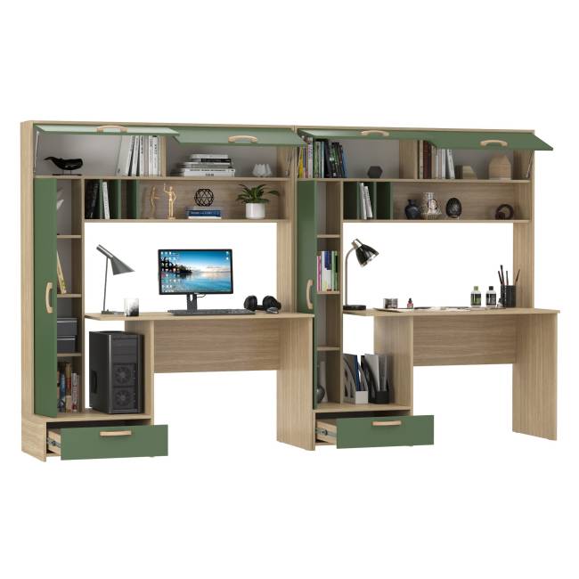Компьютерные столы для работы и учёбы Лайт 03.243Н цвет плэйн/дымчатый зелёный
