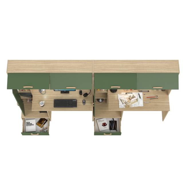 Компьютерные столы для работы и учёбы Лайт 03.243Н цвет плэйн/дымчатый зелёный