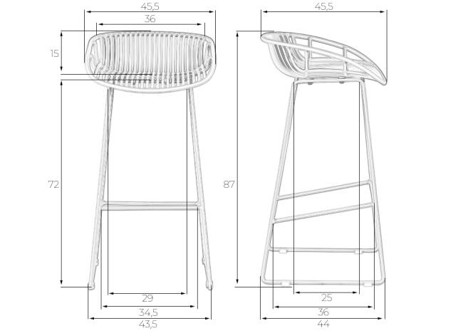 Набор 4 шт Стул барный DOBRIN FRANK, бежевый