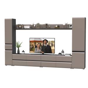 Модульная мебель для гостиной Сидней № 107 цвет антрацит/МДФ веллюто капучино