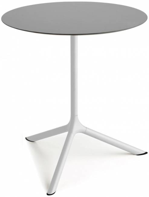 Стол ламинированный обеденный Tripe Maxi белый, светло-серый Ø800х740 мм