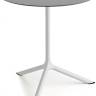 Стол ламинированный обеденный Tripe Maxi белый, светло-серый Ø800х740 мм