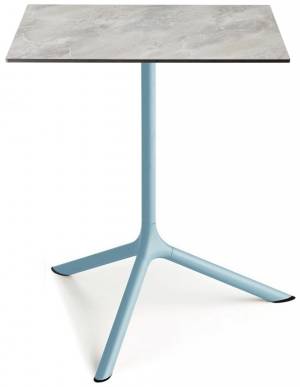 Стол ламинированный обеденный Tripe Maxi голубой, каменный 700х700х740 мм