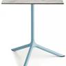 Стол ламинированный обеденный Tripe Maxi голубой, каменный 700х700х740 мм Стол ламинированный обеденный Tripe Maxi голубой, каменный 700х700х740 мм