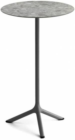 Стол ламинированный барный Tripe антрацит, зернистый Ø600х1100 мм