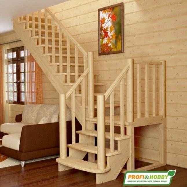 Деревянная лестница К-022м Деревянная лестница К-022м