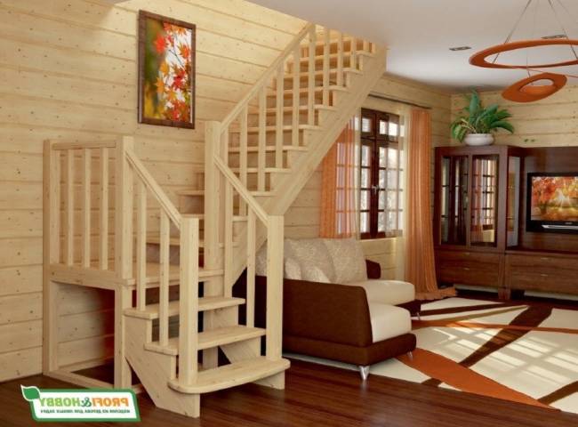 Деревянная лестница К-022м Деревянная лестница К-022м