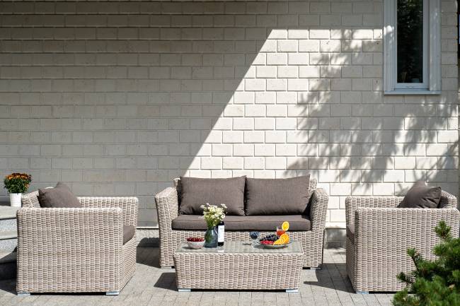 "Капучино Сингл" лаунж-зона из искусственного ротанга, цвет бежевый "Капучино Сингл" лаунж-зона из искусственного ротанга, цвет бежевый