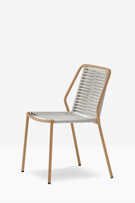 Стул металлический плетеный Philía медовый, бежевый 565х540х810 мм