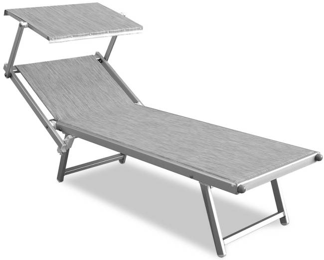 Шезлонг-лежак металлический 501 Relax серебристый 1820х730х400 мм Шезлонг-лежак металлический 501 Relax серебристый 1820х730х400 мм
